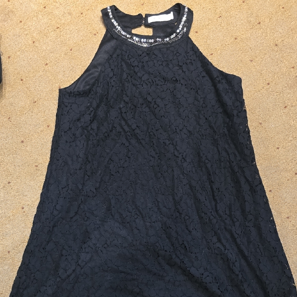 Candie's Black Dress with Rhinestone Accents